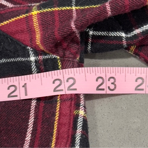 NO BOUNDARIES Plaid Hooded Flannel Shirt Men Size M Long Sleeve Hood Button Up - Picture 6 of 8